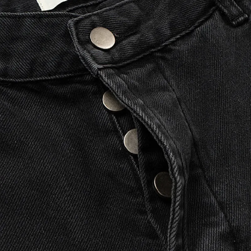Fashionable Washed Loose Jeans-4