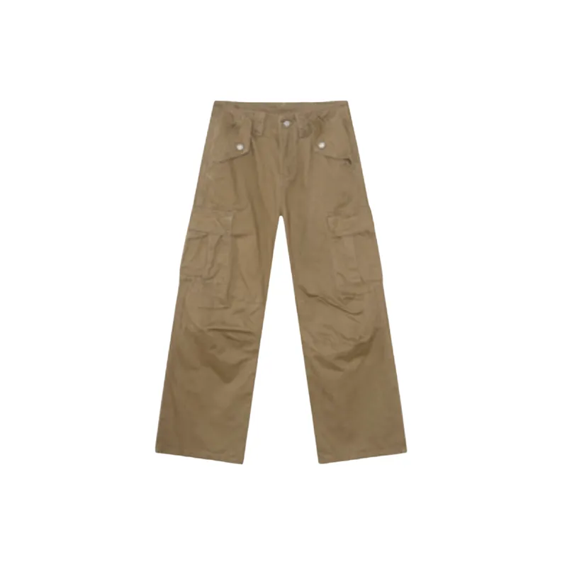 Retro Loose Cotton Cargo Pants-0