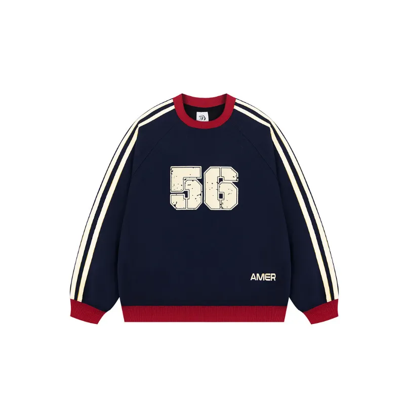 Retro Contrast Color Sweatshirt-4