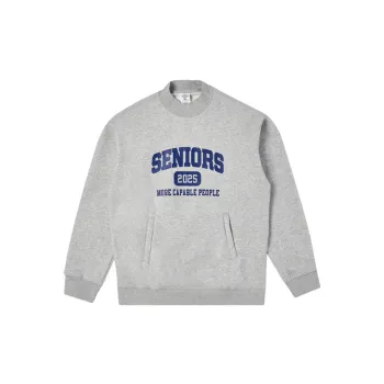 Printed High Neck Loose Crewneck Sweatshirt