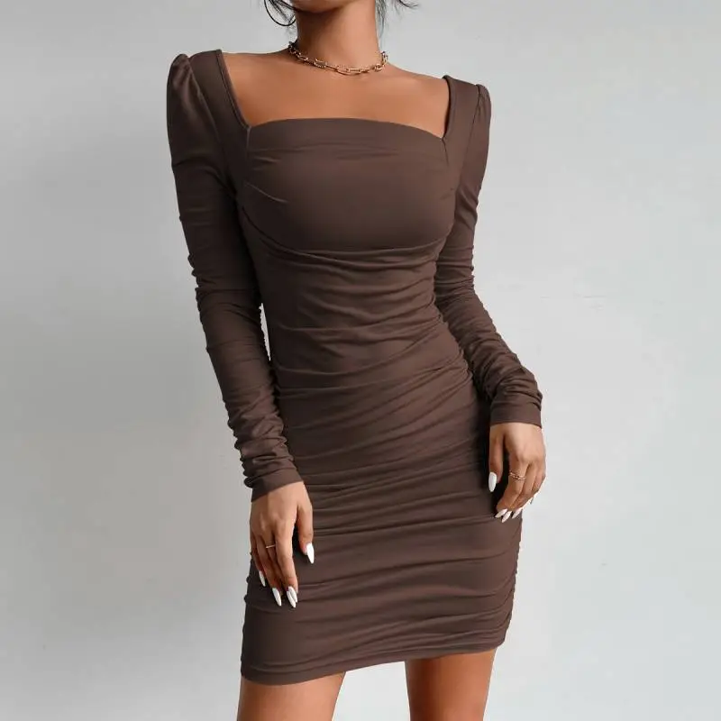 Fashionable Simple Polyester Dress Women-5