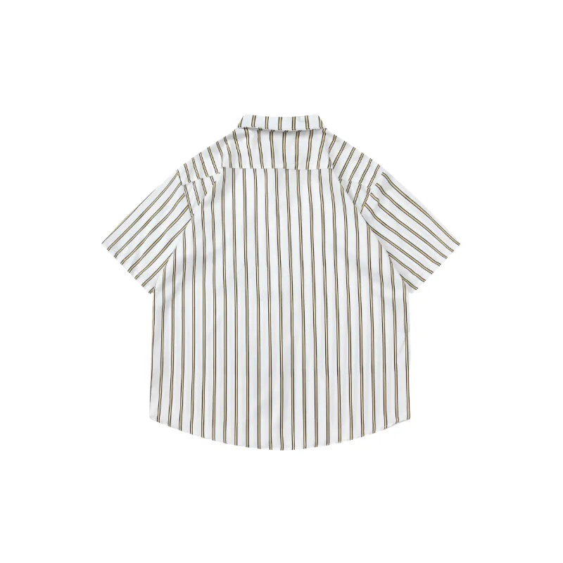 Retro Striped Polyester Shirt Unisex-1