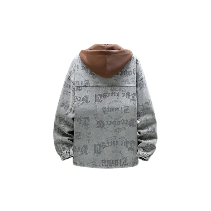 Casual Letter Printed Jacket-3