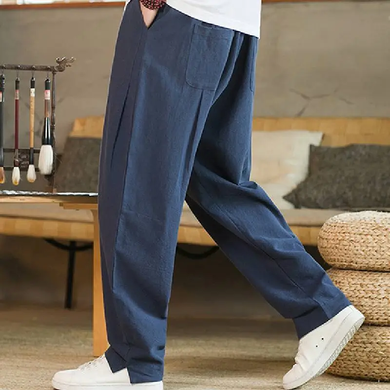 Plain Loose Casual Pants-1