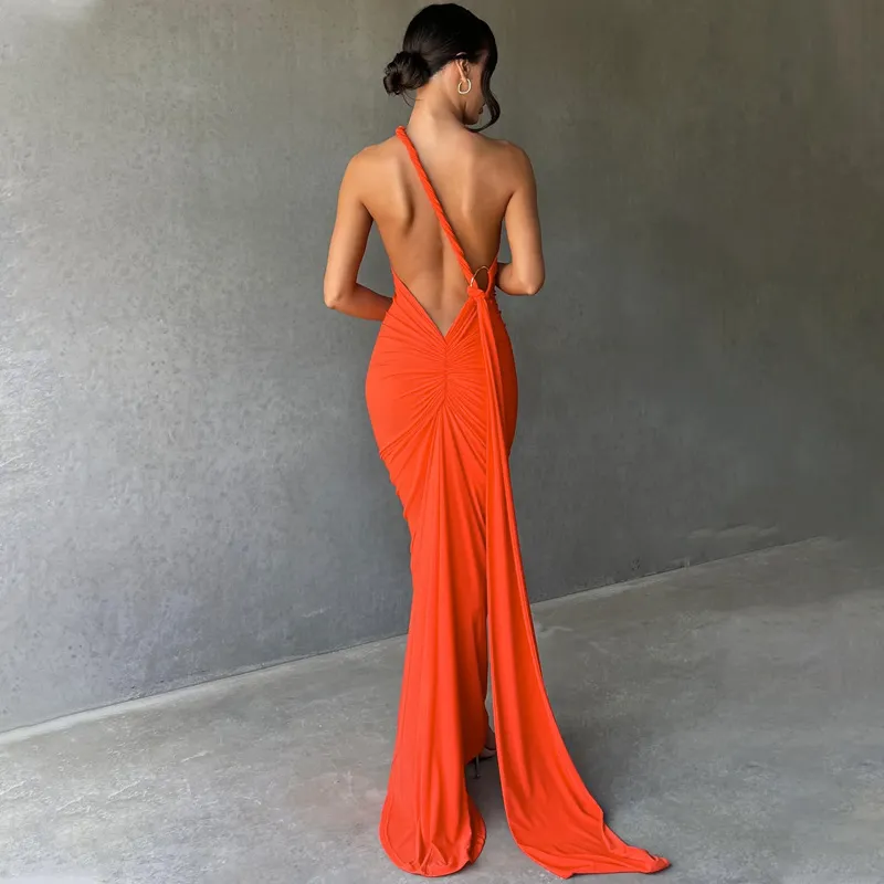 Sexy Plain Milk Fiber Slip Dress Women-1
