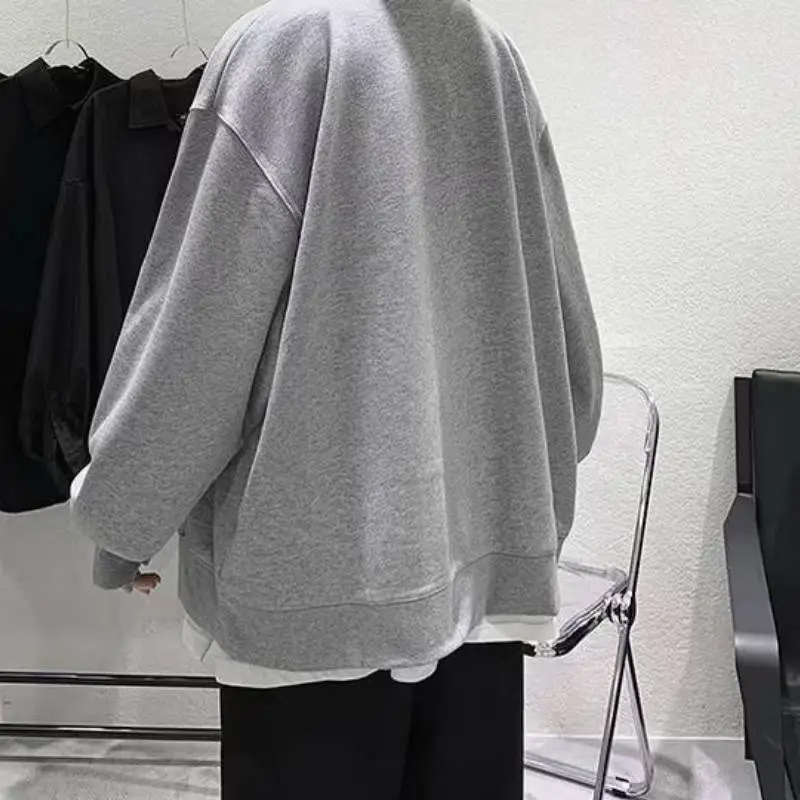Fashionable Plain Sweatshirt-2