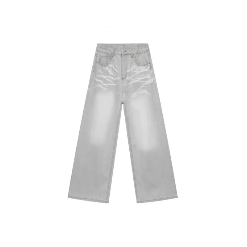 Retro Loose Cat Whisker Jeans-0