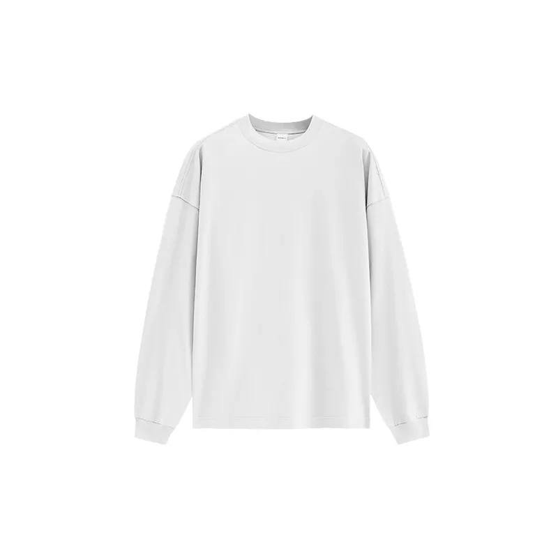 Plain Loose Cotton Blended Fabric T Shirt-1