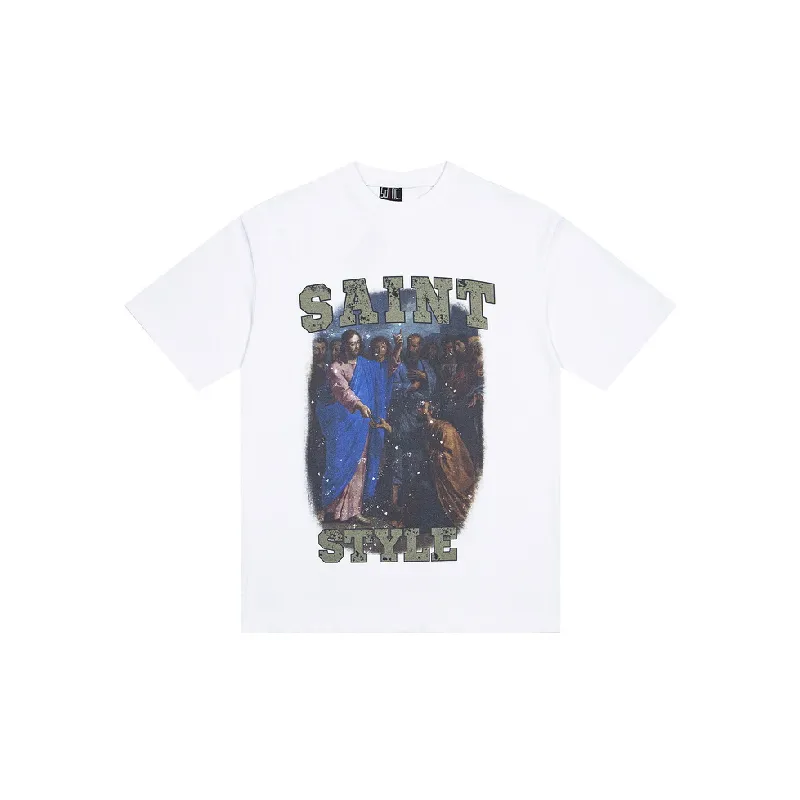 Street Loose Cotton Blended Fabric T Shirt Unisex