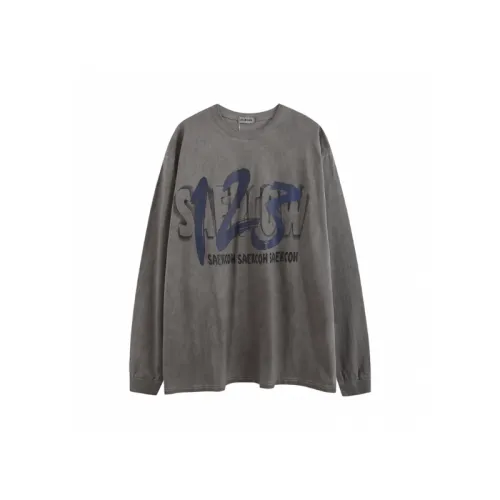 Hip Hop Print Retro Loose Casual Long Sleeved T Shirt