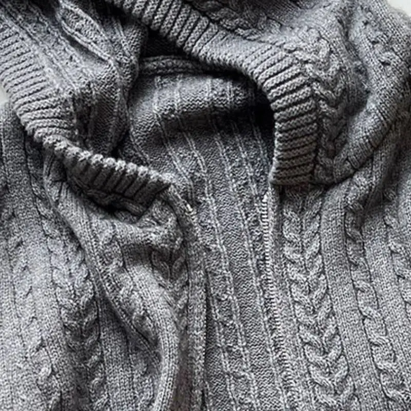 Retro Casual Colored Yarn Sheep Wool Sweater-7
