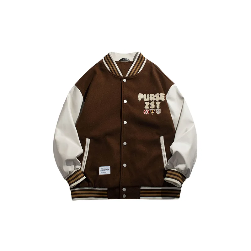 New Loose Casual Stitching Baseball Suit-2