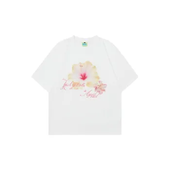 Casual Loose Flowers Cotton T Shirt