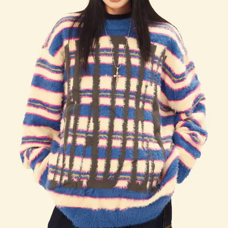 Loose Retro Cotton Blended Fabric Sweater-8