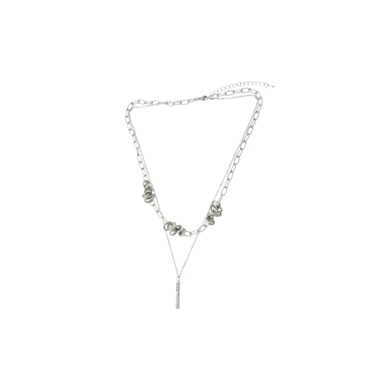 Double Layer Pendant Necklace-0
