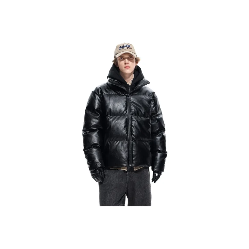 Casual Loose PU Quilted Jacket-12