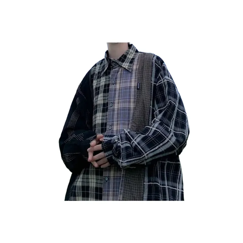 Light Luxury Drape Long Sleeved Casual Shirt   Versatile Contrast Color Print-2