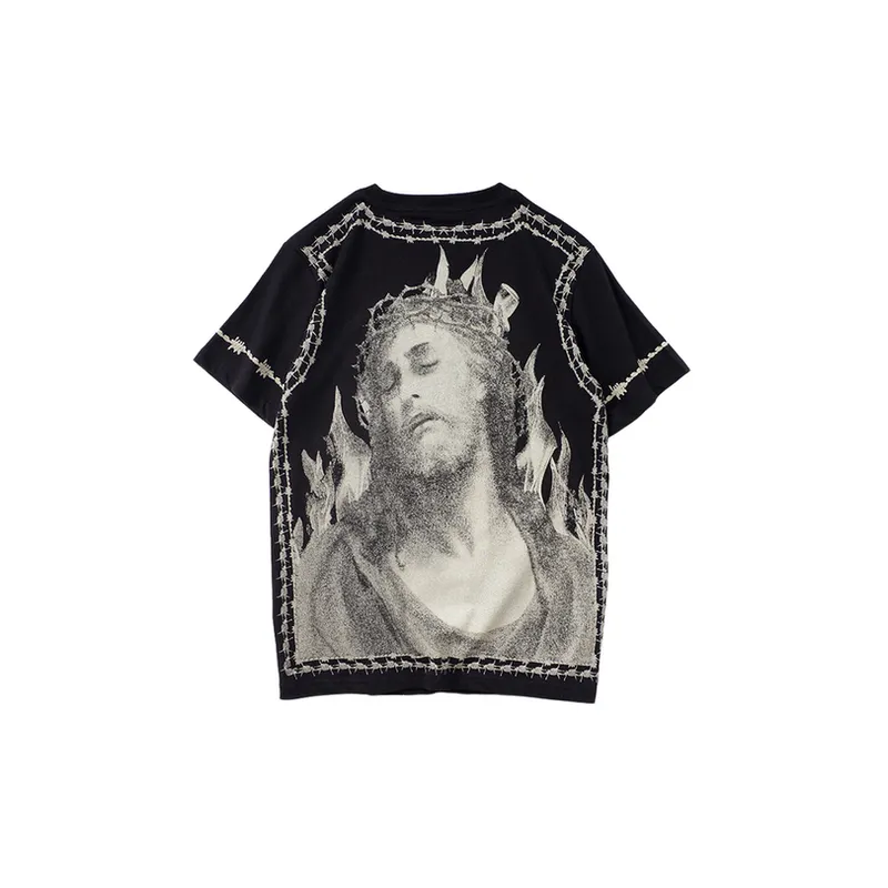 High Street Tide Cotton Short Sleeved Loose T Shirt-1