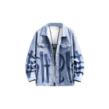 Casua Letter Printed Denim Jacket
