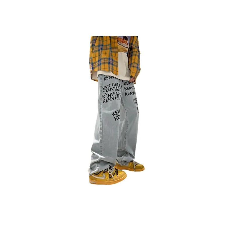 Trendy Letter Print Jeans-7