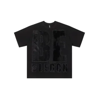 Letter Flocking Embroidery T Shirt