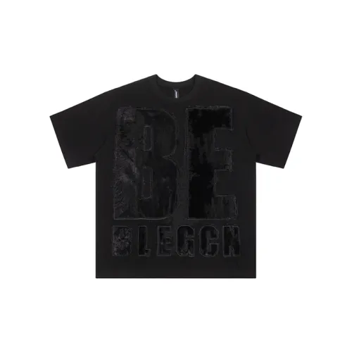 Letter Flocking Embroidery T Shirt