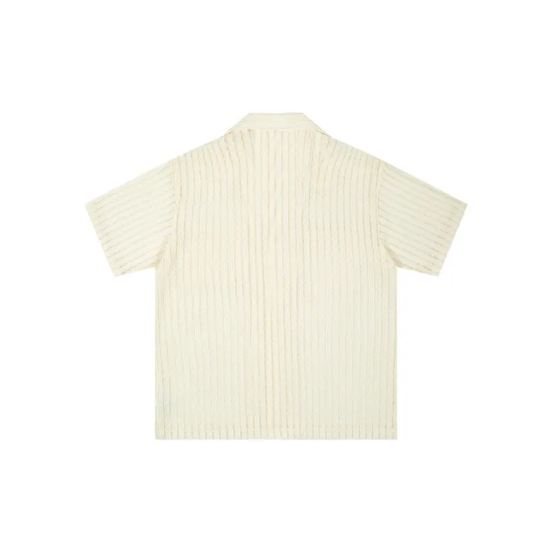 Trendy Hollow Out Polyester Shirt-1
