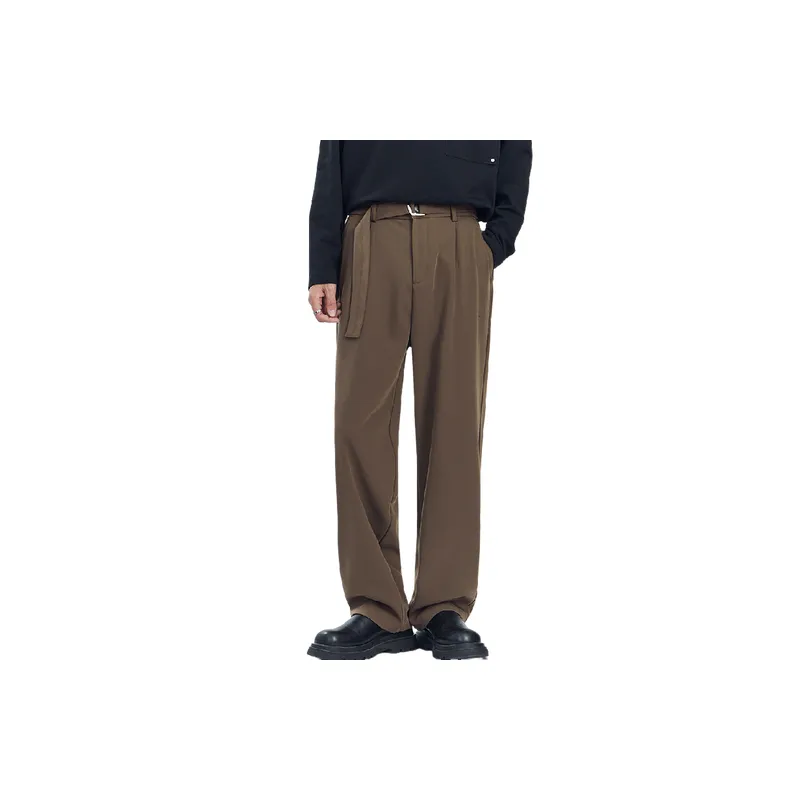 Casual Loose Straight Leg Blended Synthetic Fabrics Casual Pants-8