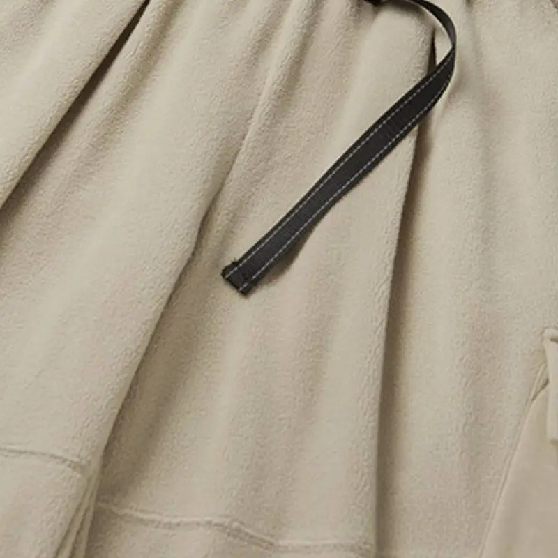 Loose Straight Leg Polyester Casual Pants-10