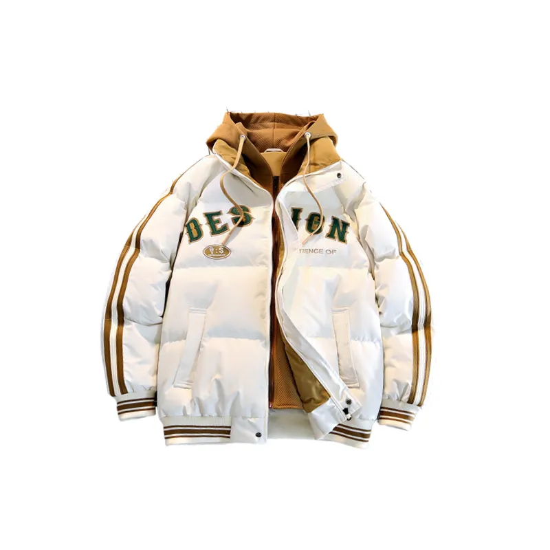 Casual Fake Two Pieced Polyester Quilted Jacket-9