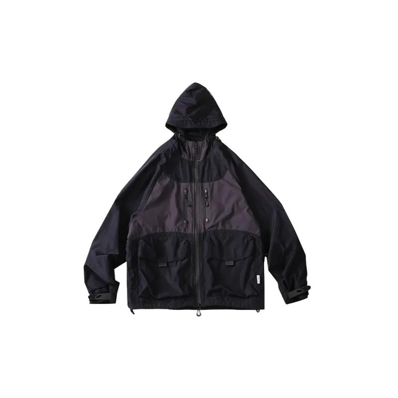Multicolor Hooded Stitching Casual Jacket-4