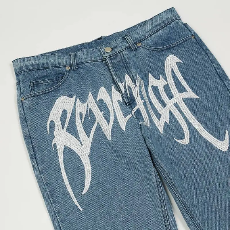 Casual Loose Straight Leg Jeans-1