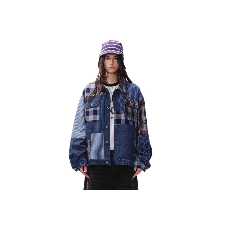 Basics Contrast Color Denim Jacket Women-2