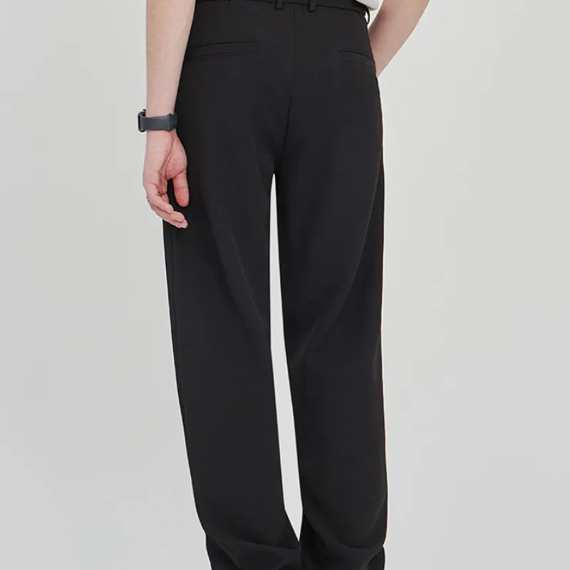 Casual Loose Blended Synthetic Fabrics Suit Trousers-7