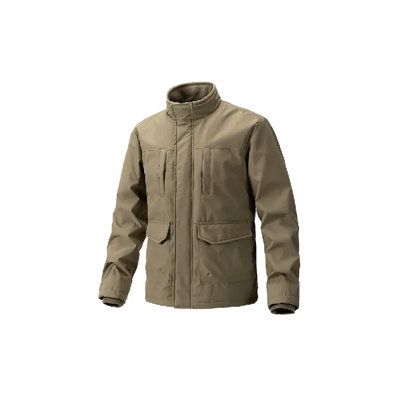 Retro Simple Loose Blended Synthetic Fabrics Jacket-6