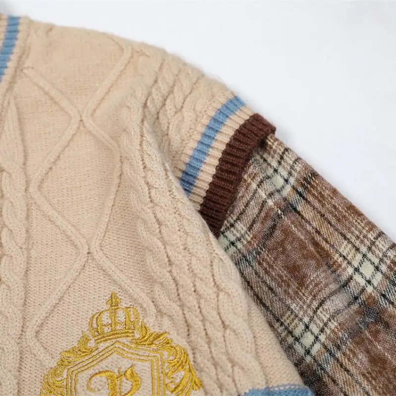 Preppy Loose Blended Synthetic Fabrics Sweater-2