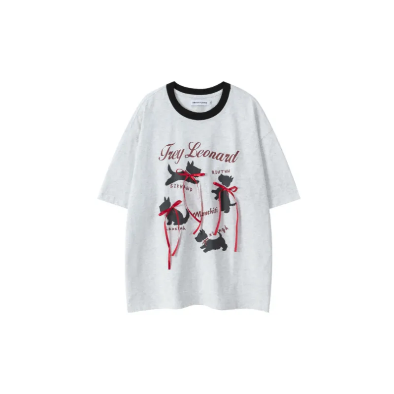 Retro Cute Cotton T Shirt Unisex-0