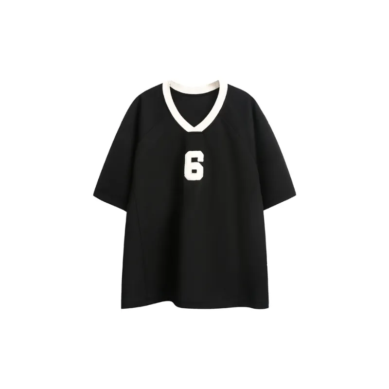 Sporty Loose Polyester T-Shirt-0