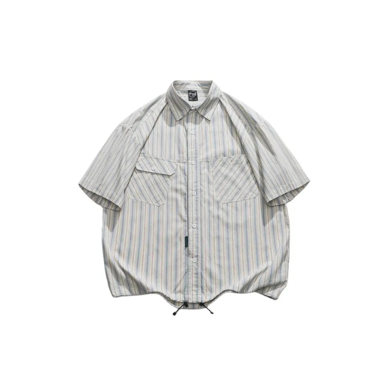 Fashionable Striped Cotton Shirt-0