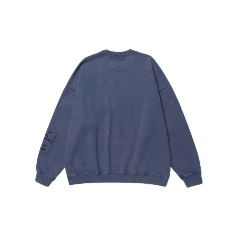 New Cloth Letter Loop Simple Loose Dropped Shoulder Sweatshirt-7