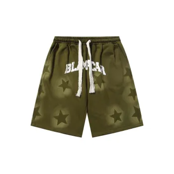 LooseWashed Star Drawstring Shorts