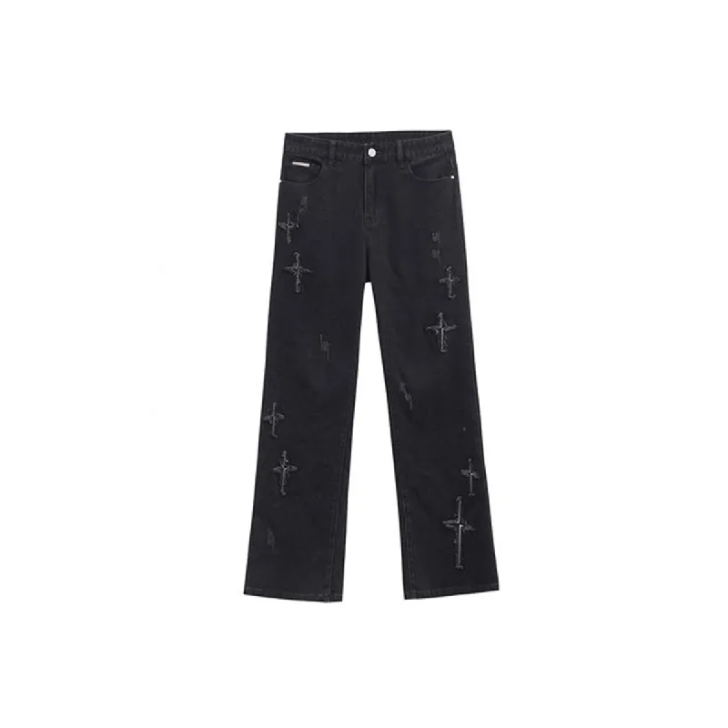 Retro Embroidery Jeans-0