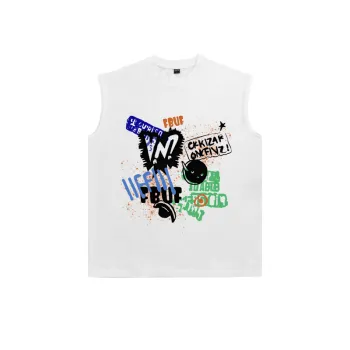Graffiti Letter Print Hip Hop Vest