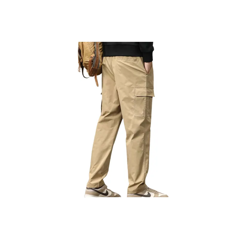 Sporty Straight Leg Polyester Cargo Pants-4
