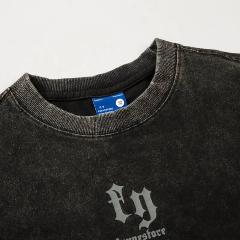 Street Loose Cotton Blended Fabric T Shirt-2