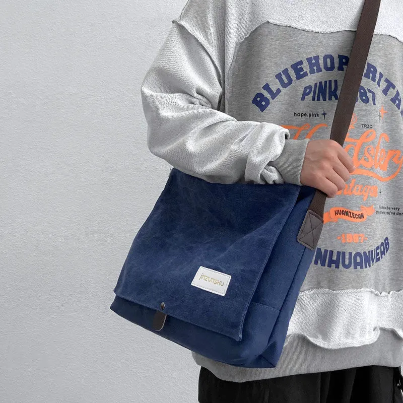 Retro Plain Crossbody Bag-4