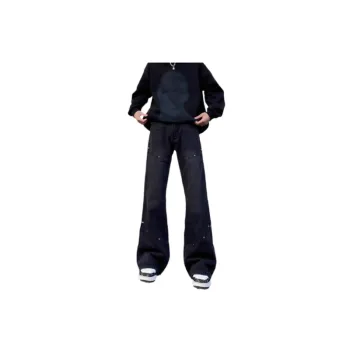 Retro Loose Flared Wide Leg Washed Jeans