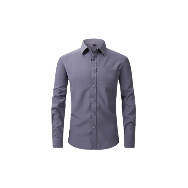 Simple Business Blended Synthetic Fabrics Shirt-10