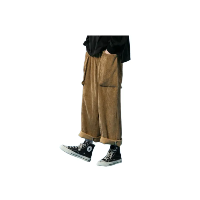 Street Loose Corduroy Baggy Casual Pants-9