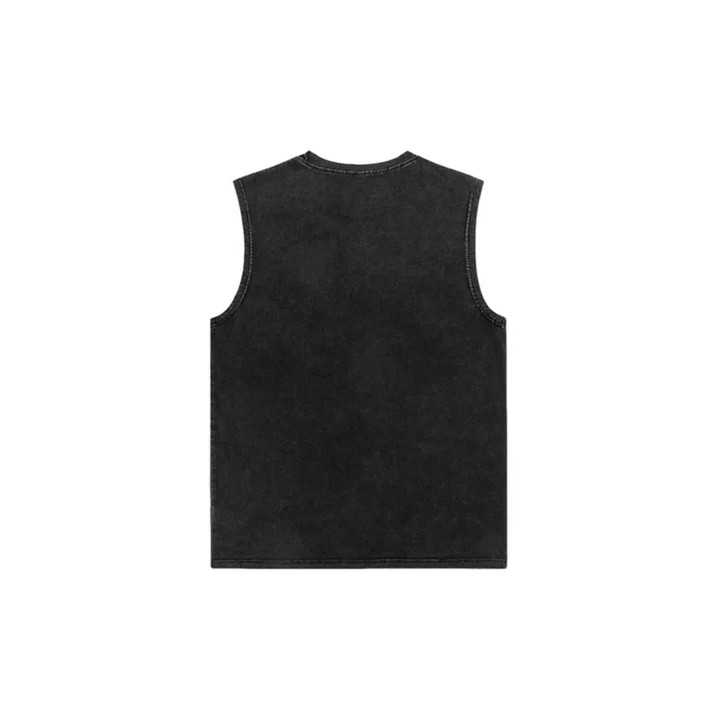 Retro Letter Printing Sleeveless Vest-1